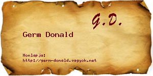 Germ Donald névjegykártya
